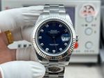WKD Factory Rolex Datejust 3235 Movement 41mm Diamond Markers Dark Blue Oyster Watch